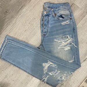 American Eagle Outfitters Light Blue Ripped Skinny Jeans